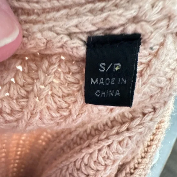 ATM S tan cable knit exaggerated collar oversized grandma cardigan traditional - Picture 12 of 13